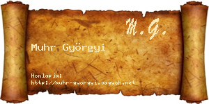 Muhr Györgyi névjegykártya